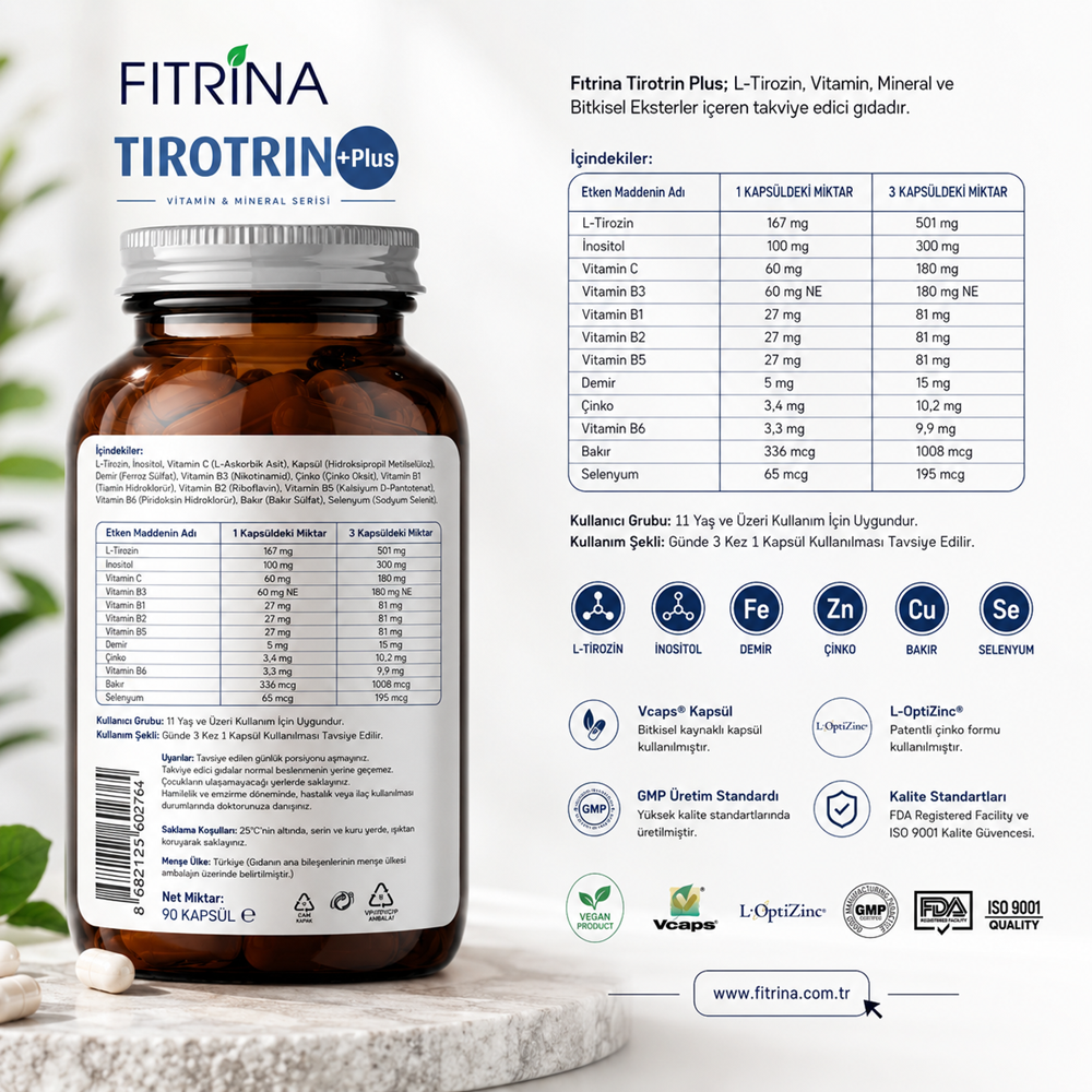 FITRİNA TIROTRIN PLUS 90 KAPSÜL