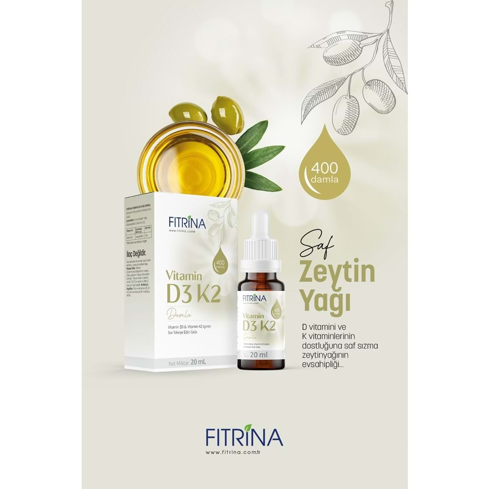 FITRİNA VİTAMİN D3K2 DAMLA 20 ML