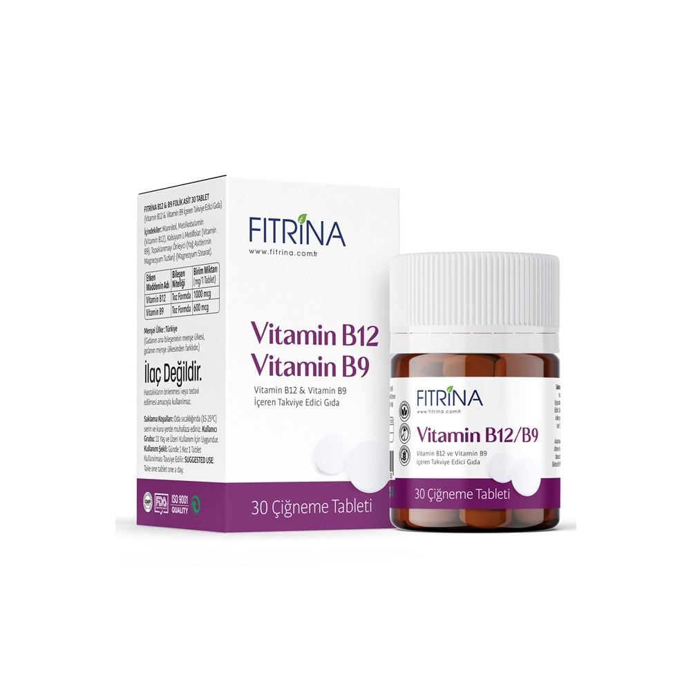 FITRİNA B12 & B9 FOLİK ASİT 30 TABLET