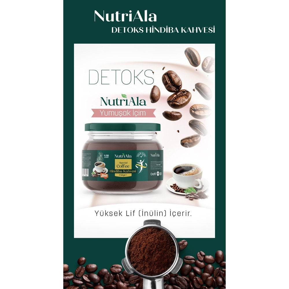 NUTRİALA HİNDİBA DİYET KAHVESİ DETOX (INÜLİN,LİF,DETOKS) 150 GR