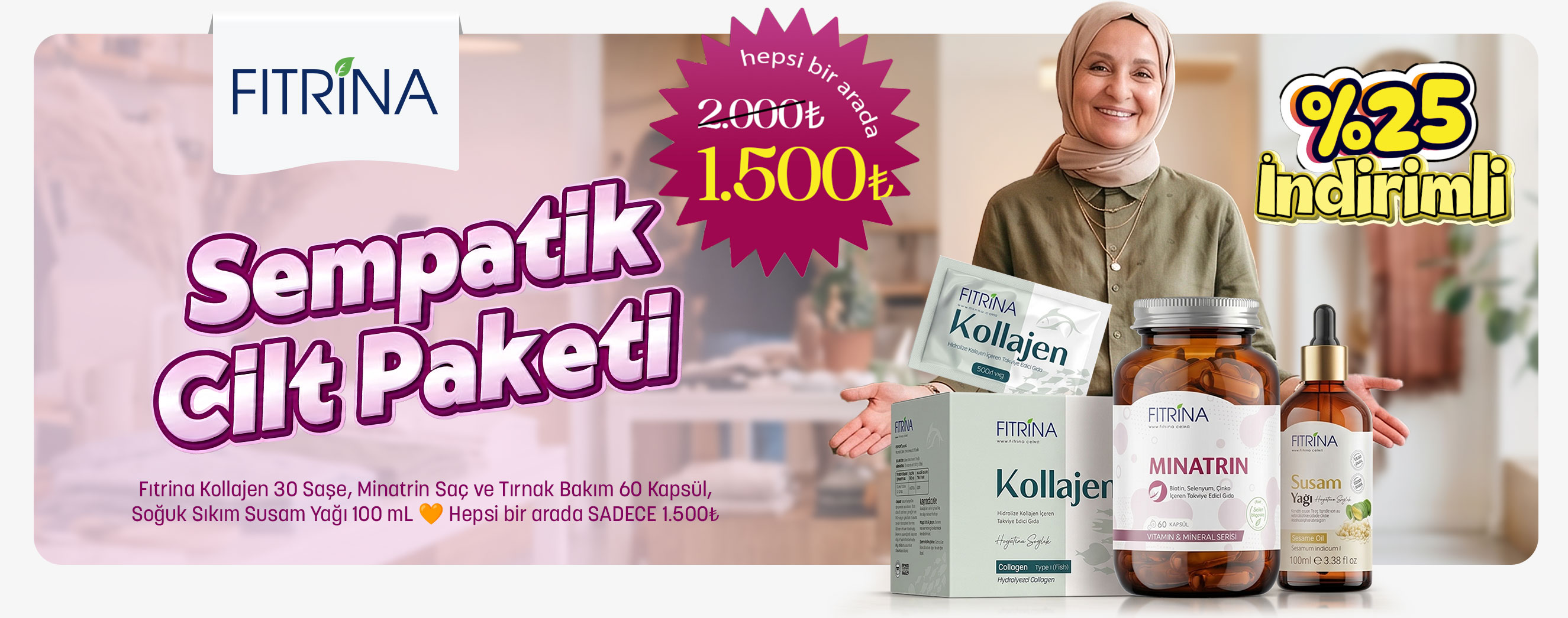 FITRİNA SEMPATİK CİLT BAKIM PAKETİ 7 ( KOLLAJEN, MINATRIN, SUSAM YAĞI )